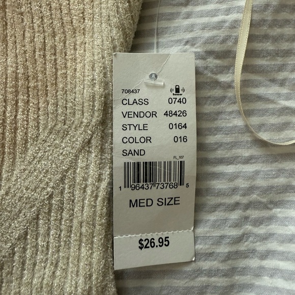 PacSun tan/ creme sparkly knit tube top size medium NWT - Picture 3 of 6